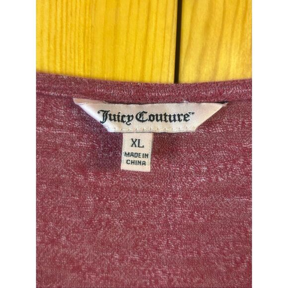 Juicy Couture Women’s Short Sleeve V Neck Top Red Twist Hem Size XL (5841) - Picture 4 of 6